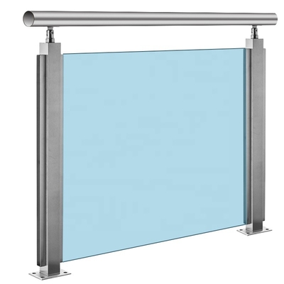 OEM het Glasbalustrade van het Balkonroestvrije staal met Houten Leuning