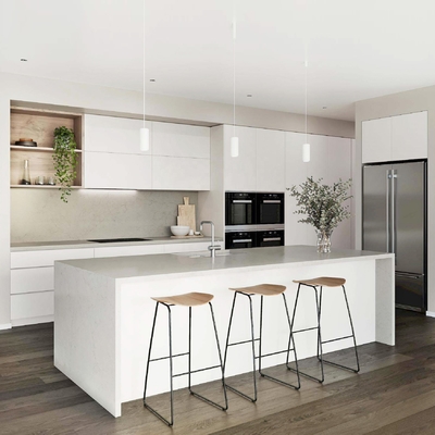 Hoog polijst In Witte het Triplexkasten van Lak Modulaire Keukenkasten