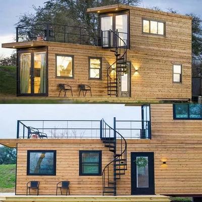 de dubbele huizen van de verdiepings verschepende container