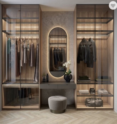 De moderne Grote Gang van de Huistriplex Aangepaste Garderobe in Open Stijlkast
