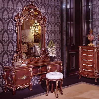 Met de hand gemaakte Gesneden de Kast Rode Houten Garderobe Met vier deuren van de Slaapkamer Europese Stijl