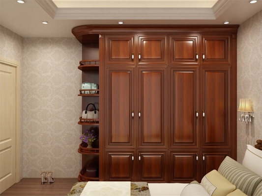 De rode Eiken Garderobe van de de Garderobe Mooie Houten Opslag van de Okkernoot Moderne Slaapkamer