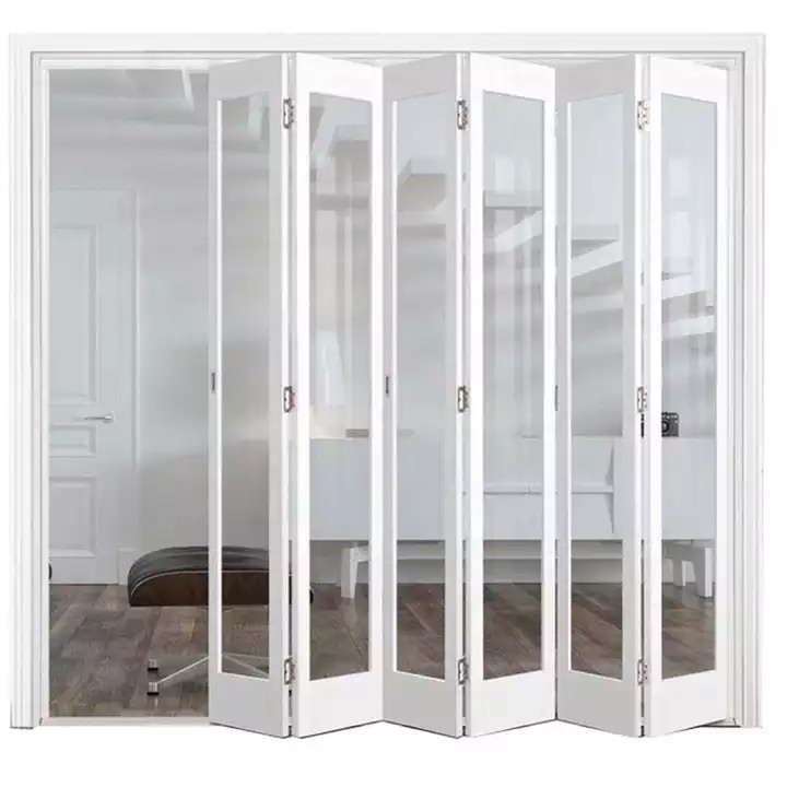 Het buitenkant Aangepaste Plastic het Vouwen van de het Glasharmonika van het Deurupvc Kader Ontwerp Bifold