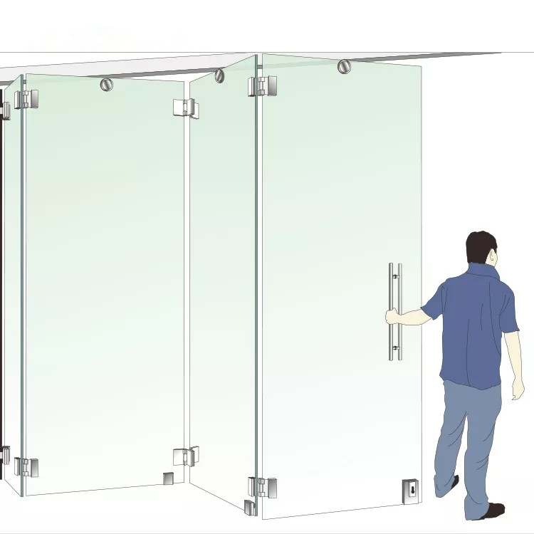 Binnenlandse Frameless die Glasdeur, de Zaal vouwen die van de Balkonzon Bifold-Deur glijden