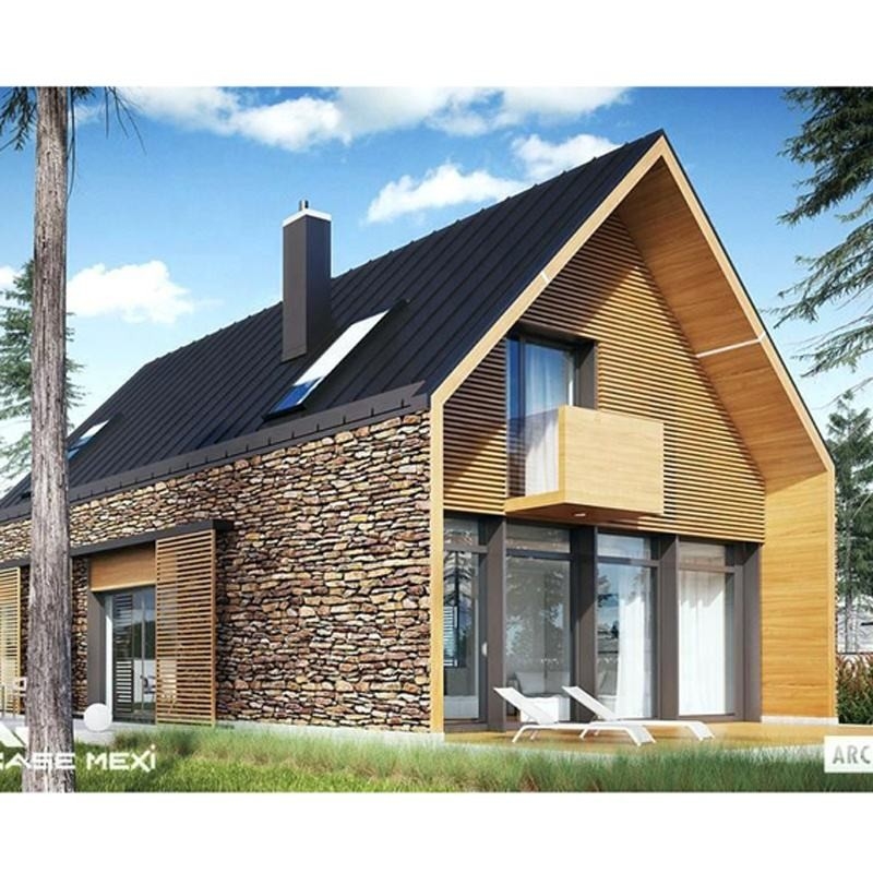 Op maat gemaakte kleur en grootte Lichte staalstructuur Prefabricated Luxe Villa Twee verdiepingen Prefab huis
