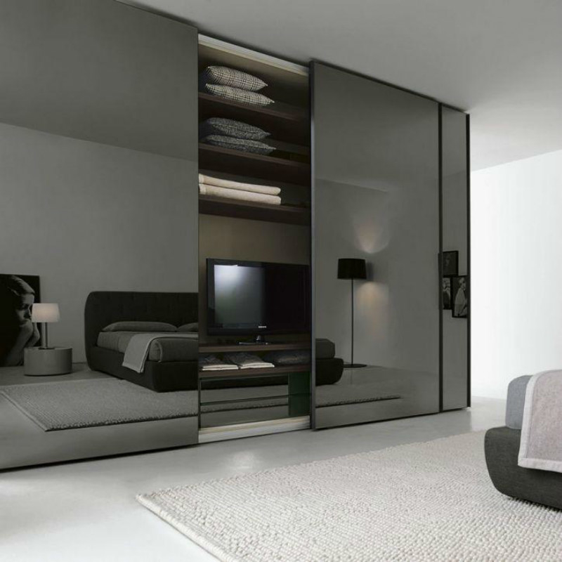 In Stevige Houten Gang in de Garderobes van Mirror Sliding Doors van de Kastorganisator voor Kleren